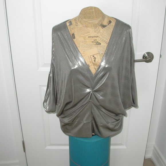 Silver Taupe Blouse - Picture 3 of 4